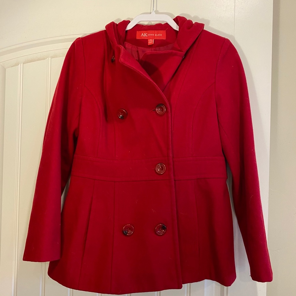 Anne Klein Red Peacoat short coat